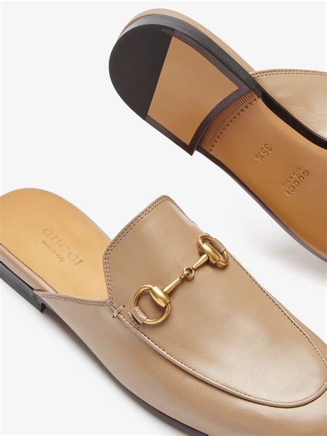 gucci princetown mules beige|Gucci princetown leather flat mules.